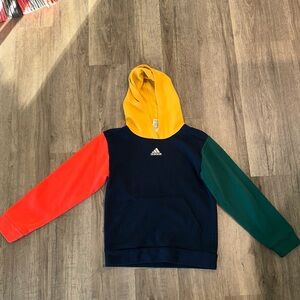 Adidas Navy and Yellow Hoodie